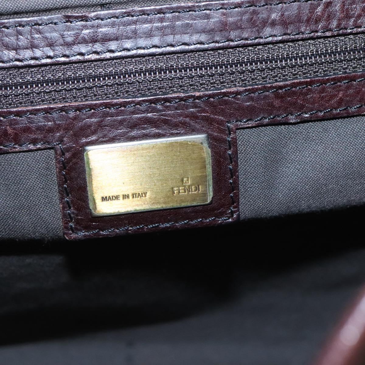 FENDI Zucca Canvas Shoulder Bag Black Brown Auth BD1699V