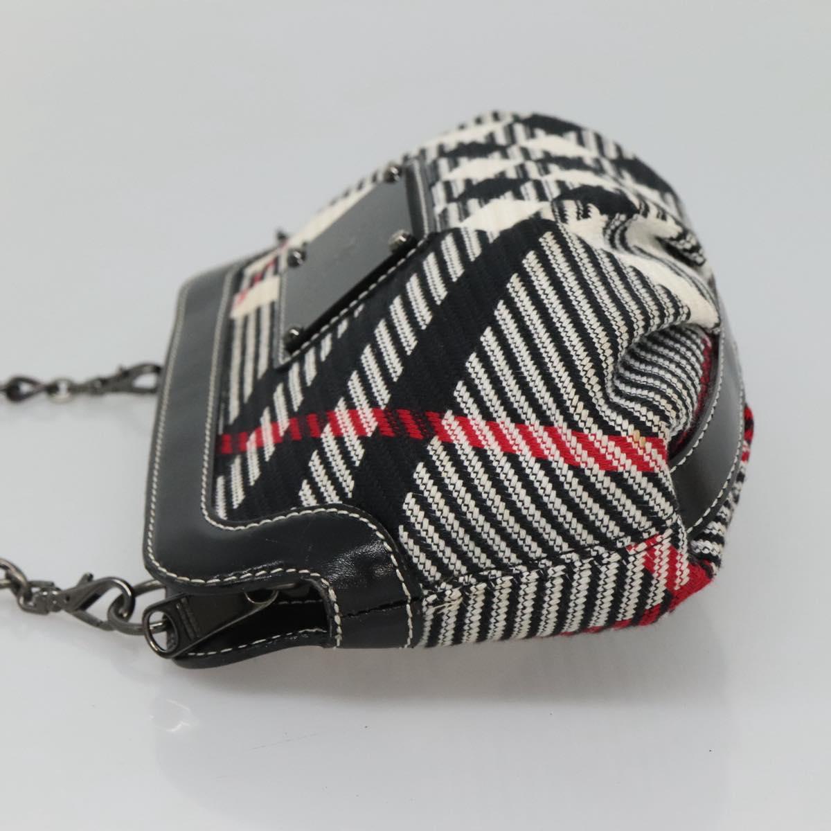 BURBERRY Nova Check Blue Label Shoulder Bag Canvas Black Auth BD170