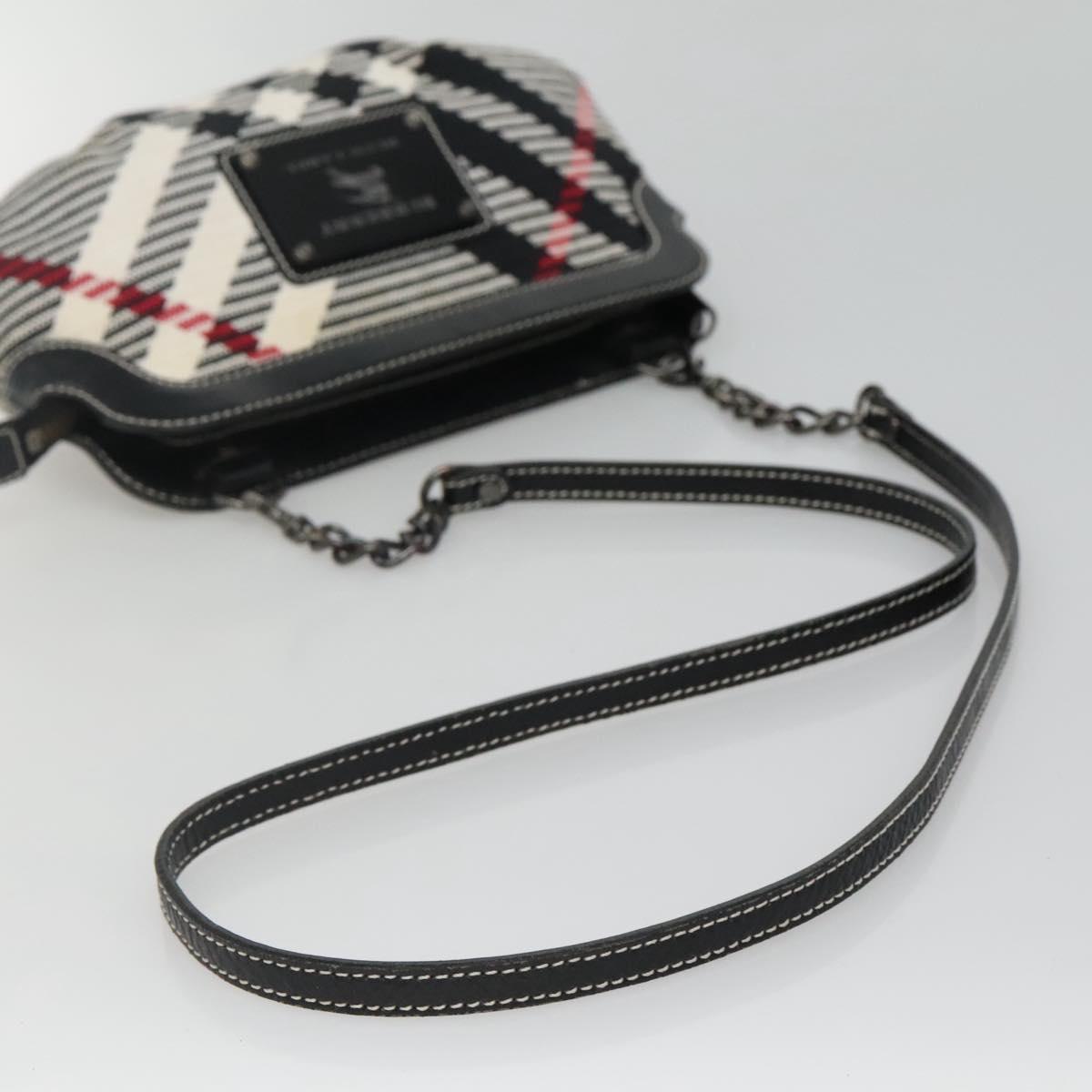 BURBERRY Nova Check Blue Label Shoulder Bag Canvas Black Auth BD170