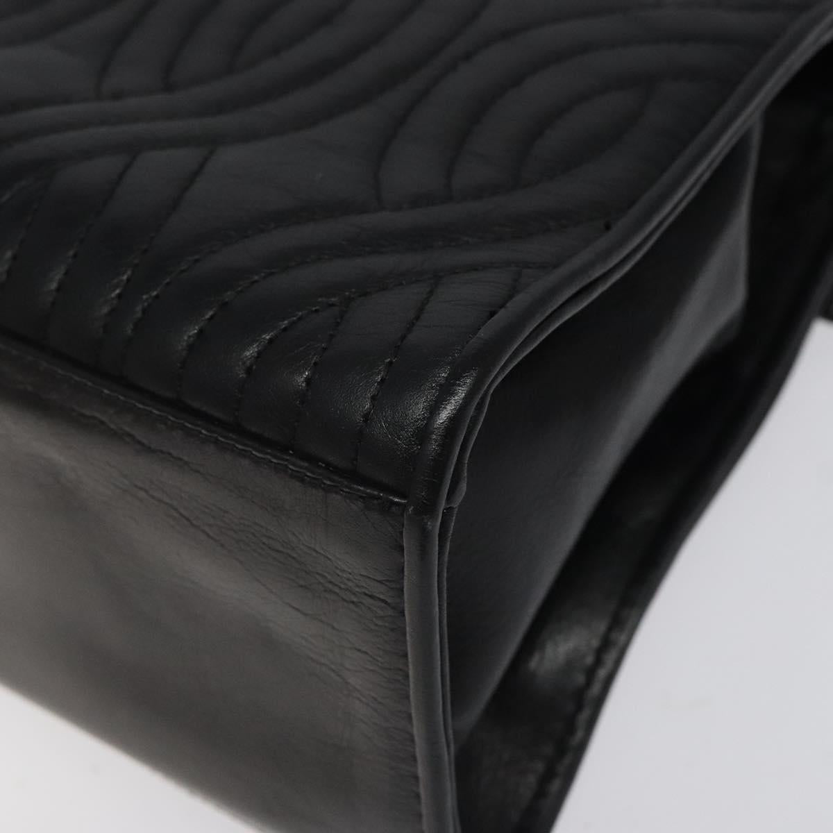 FENDI Pasta Hand Bag Leather Black Auth BD1700V
