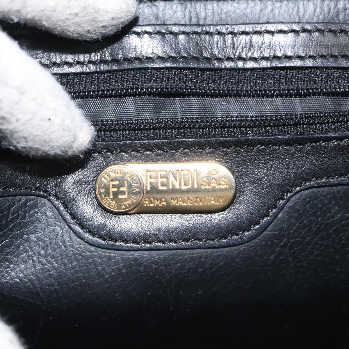FENDI Pasta Hand Bag Leather Black Auth BD1700V
