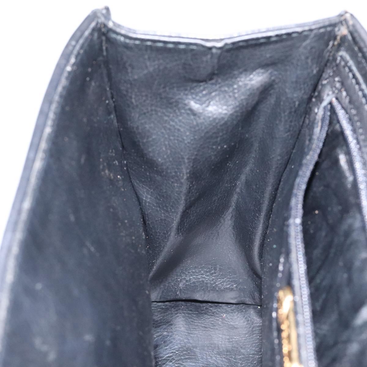 FENDI Pasta Hand Bag Leather Black Auth BD1700V