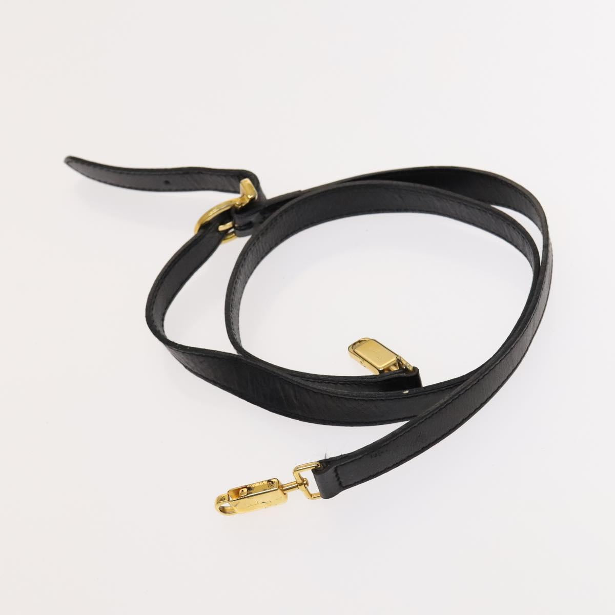 Salvatore Ferragamo Gancini Hand Bag Leather 2way Black Gold Auth BD1703
