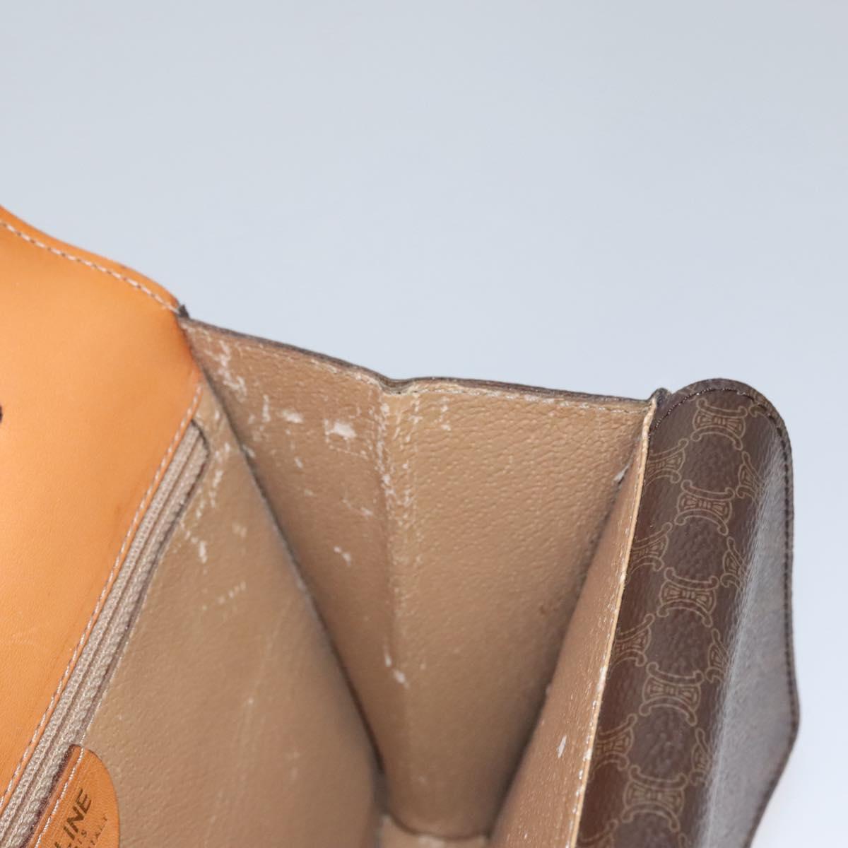 CELINE Macadam Canvas Hand Bag PVC Leather Brown Gold Auth BD171