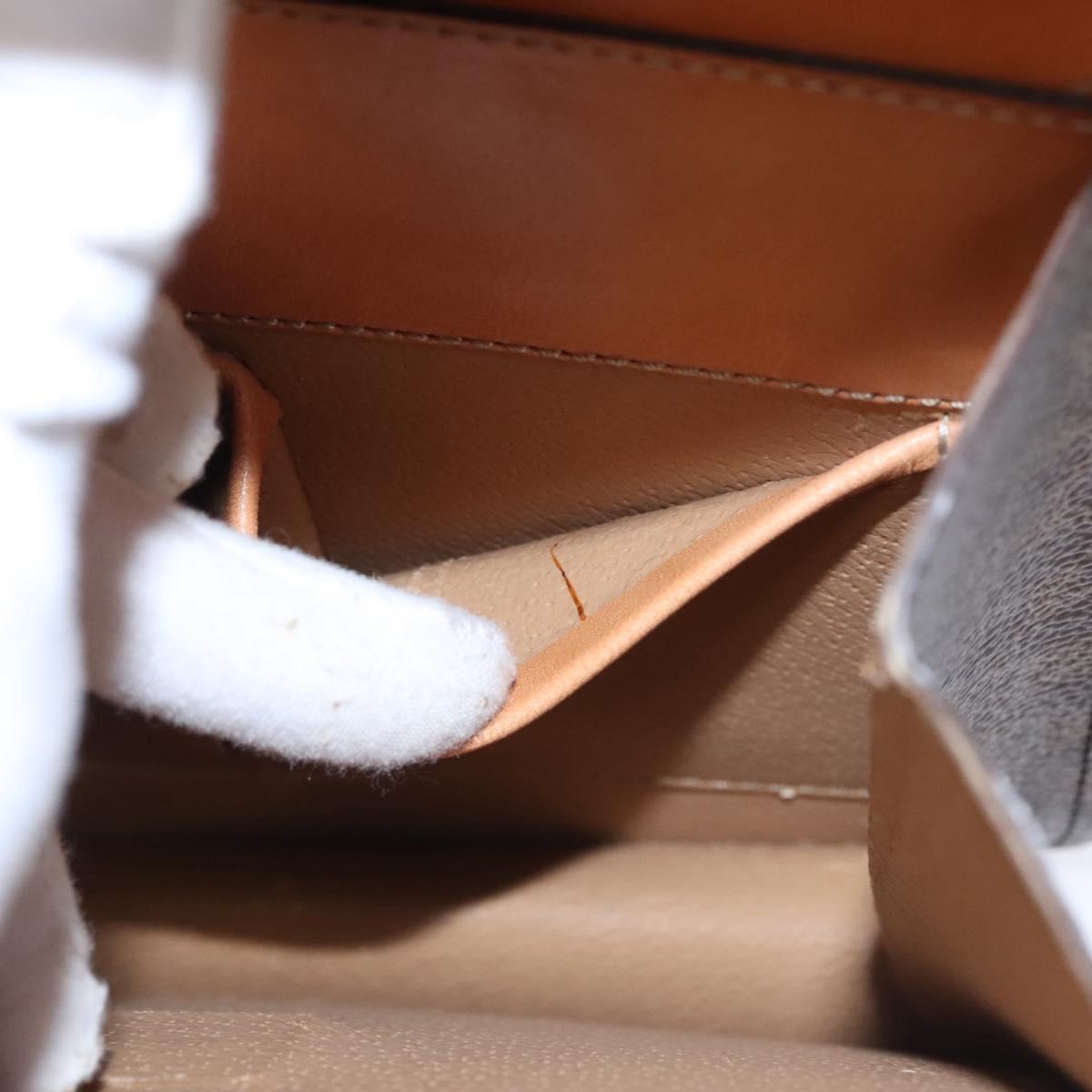 CELINE Macadam Canvas Hand Bag PVC Leather Brown Gold Auth BD171