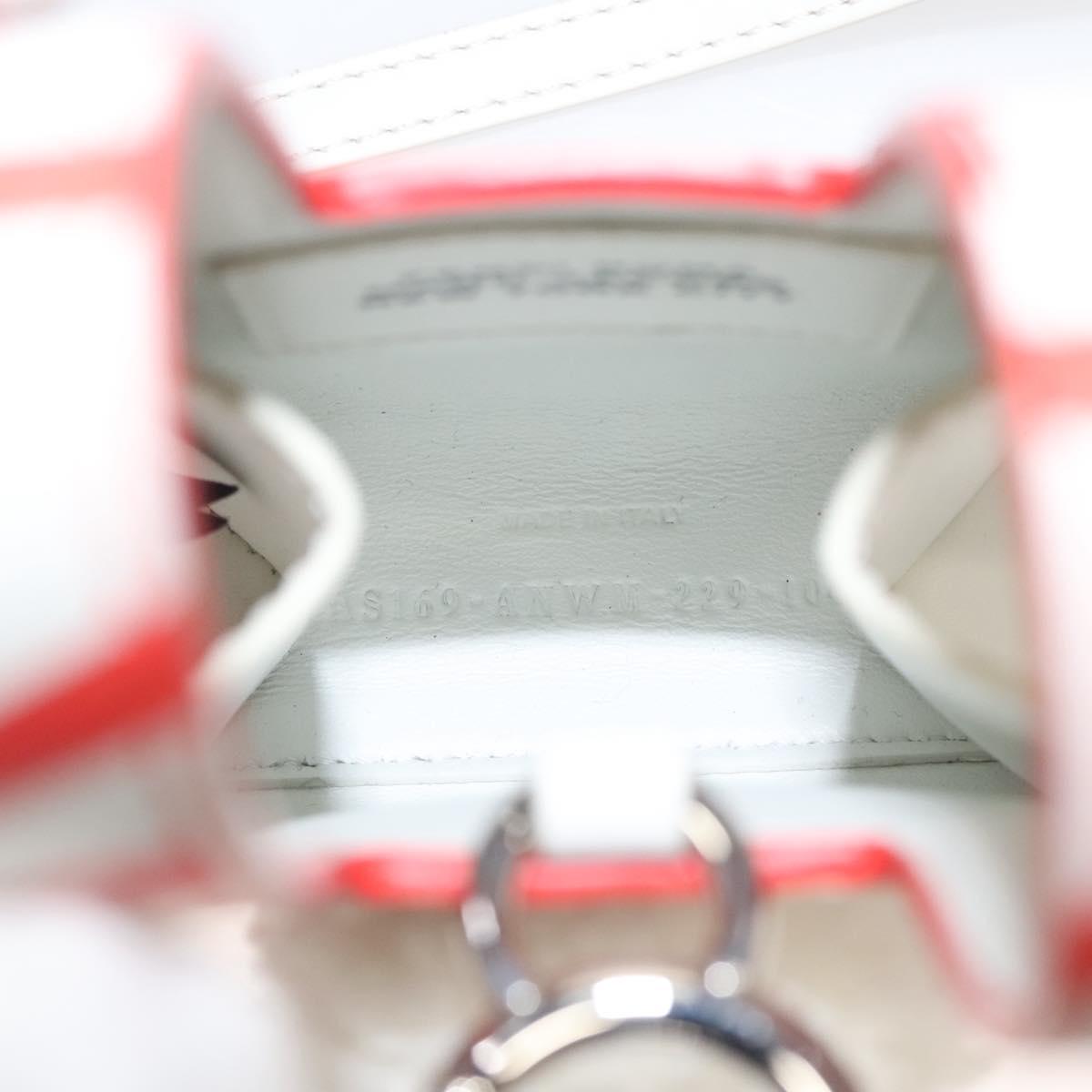 FENDI Bunny Mark Jacobs Collaboration Bag Leather White Red Silver Auth BD1711M