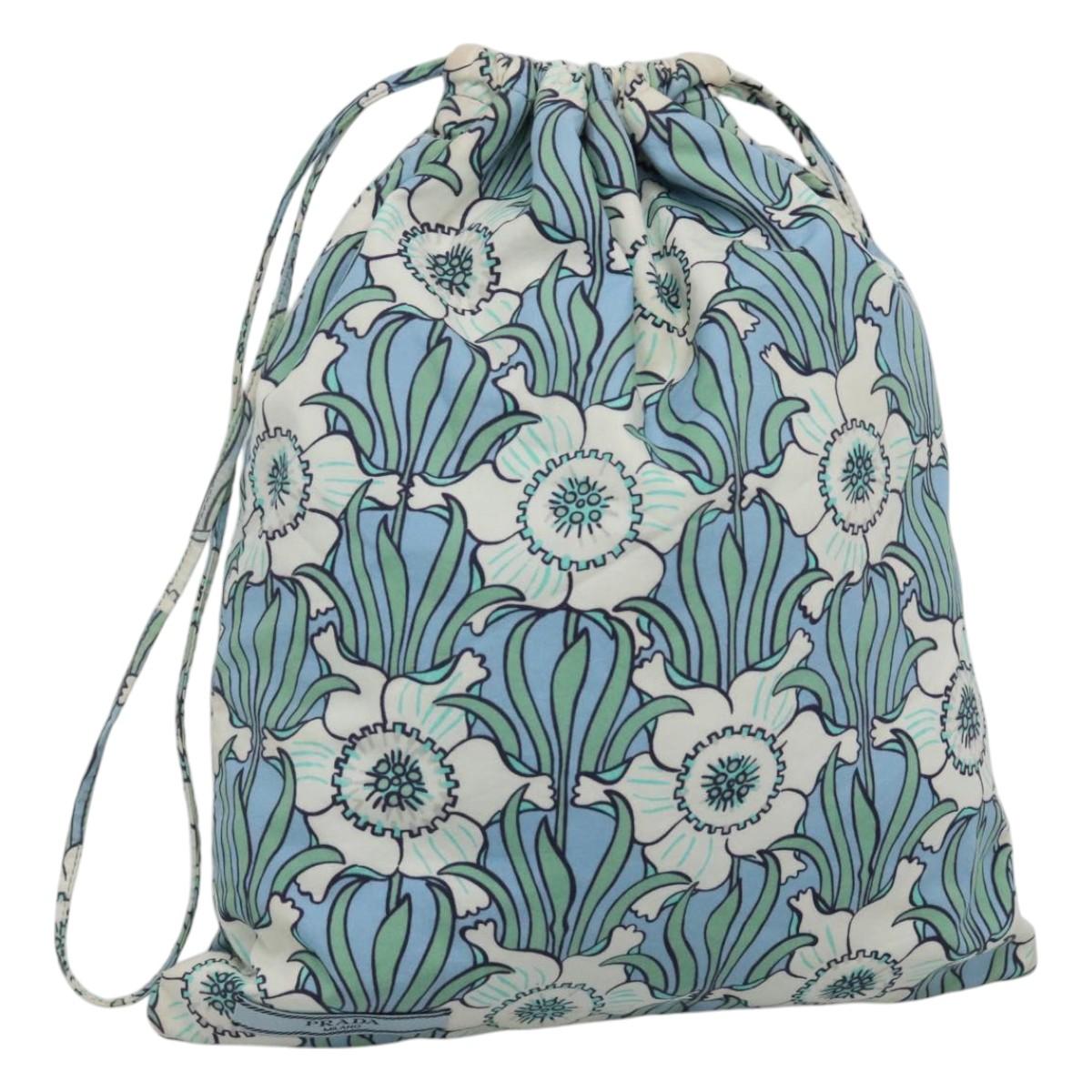 PRADA purse Pouch cotton Blue Auth BD1714