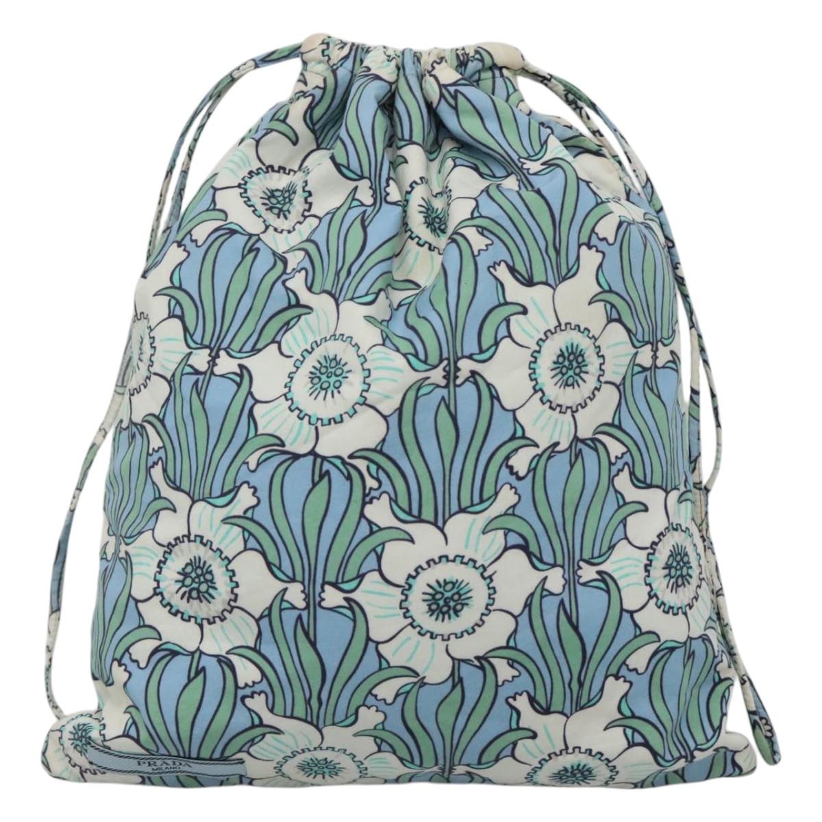 PRADA purse Pouch cotton Blue Auth BD1714