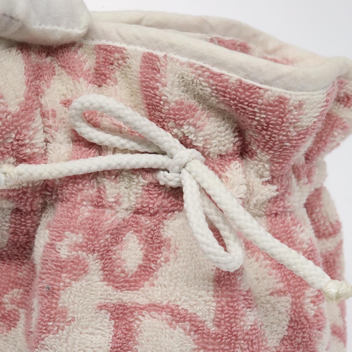 Christian Dior Trotter Canvas Pouch Pile Pink Auth BD1717