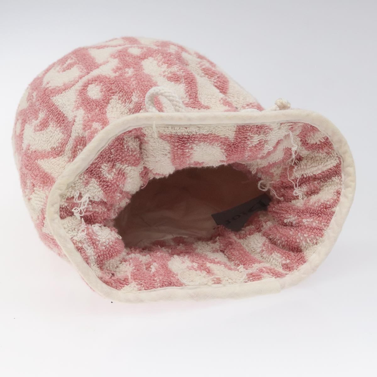 Christian Dior Trotter Canvas Pouch Pile Pink Auth BD1717