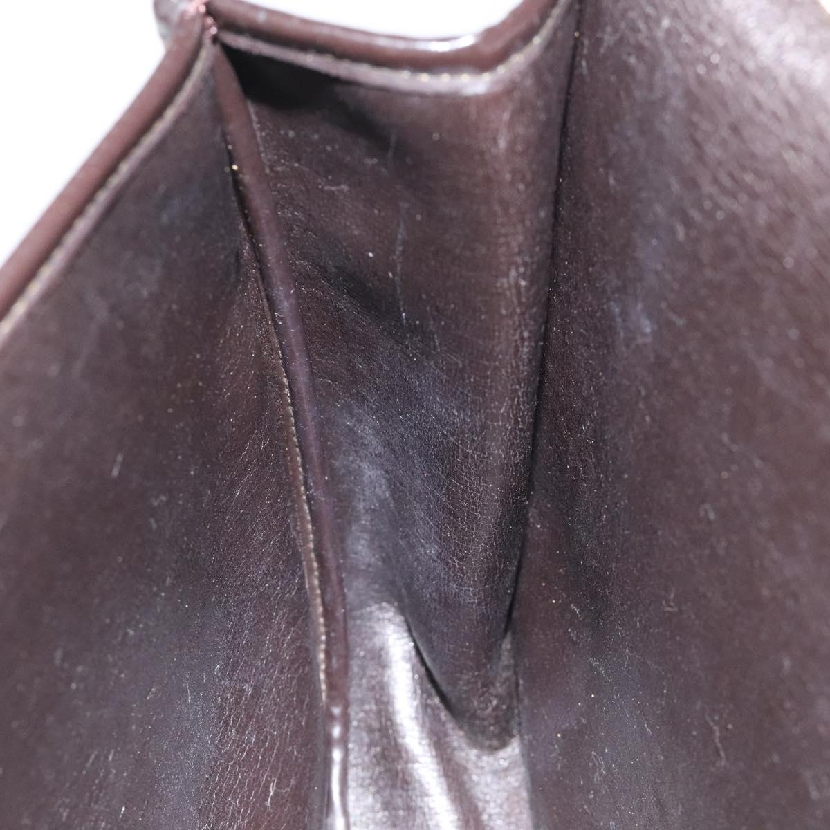 Christian Dior Trotter Canvas Shoulder Bag Brown Gold Auth BD172