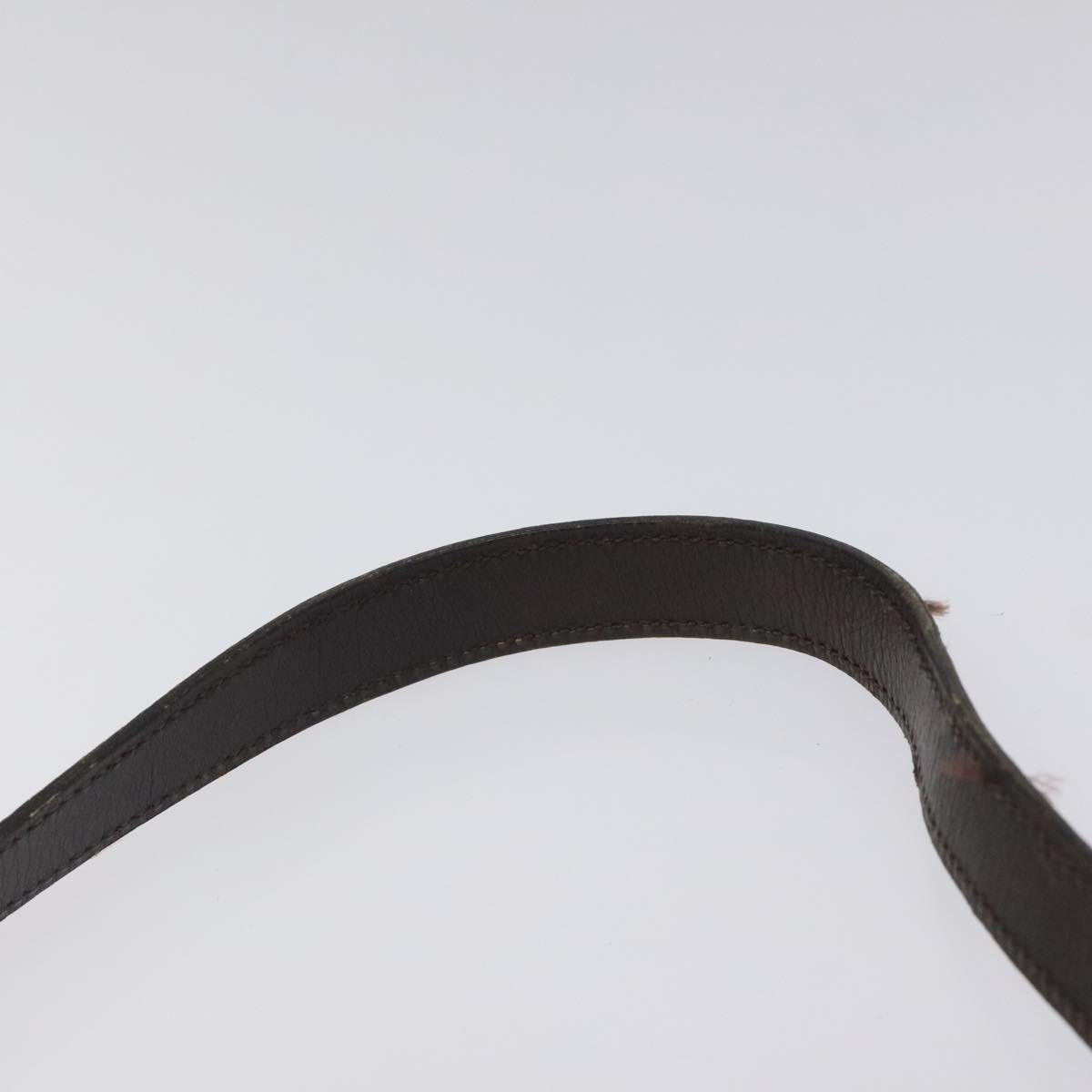 Christian Dior Trotter Canvas Shoulder Bag Brown Gold Auth BD172