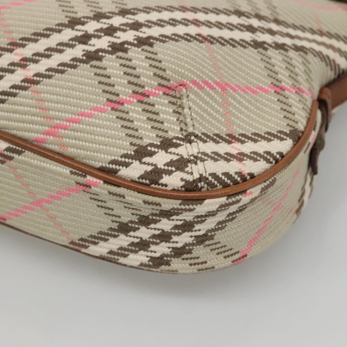 BURBERRY Nova Check Blue Label Shoulder Bag Canvas Beige Auth BD1720