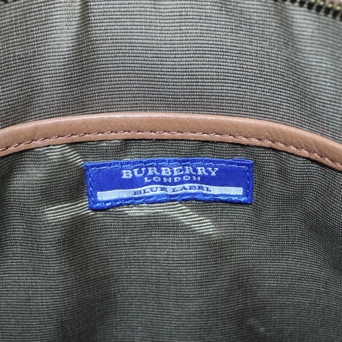 BURBERRY Nova Check Blue Label Shoulder Bag Canvas Beige Auth BD1720