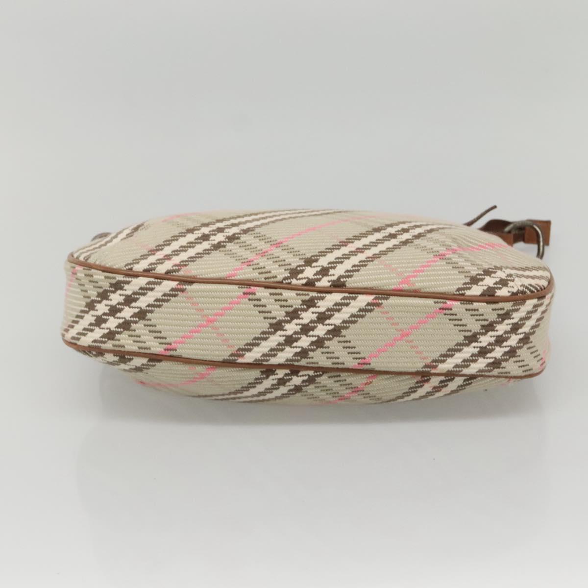 BURBERRY Nova Check Blue Label Shoulder Bag Canvas Beige Auth BD1720