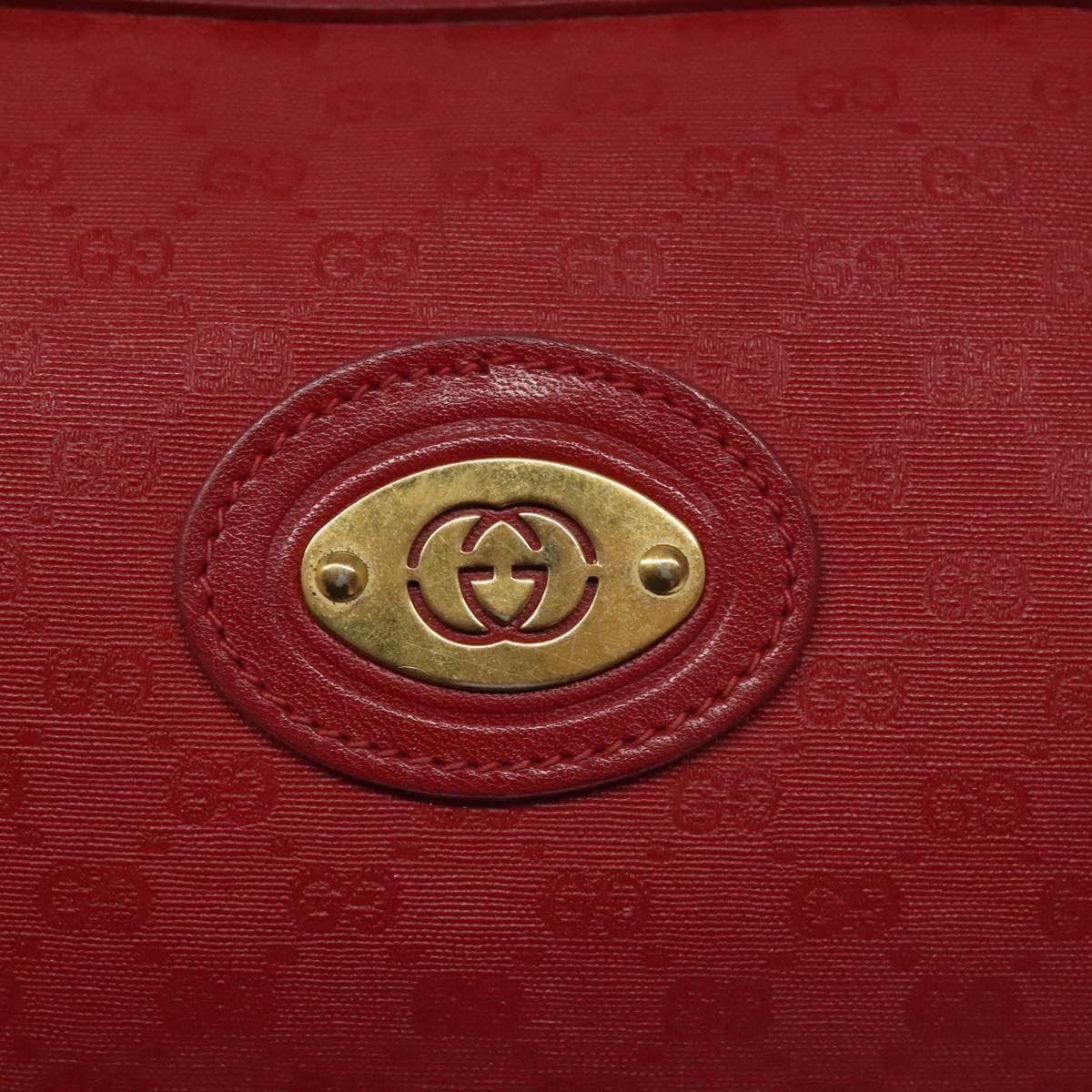 GUCCI Micro GG Supreme Shoulder Bag PVC Gold Red Auth BD174