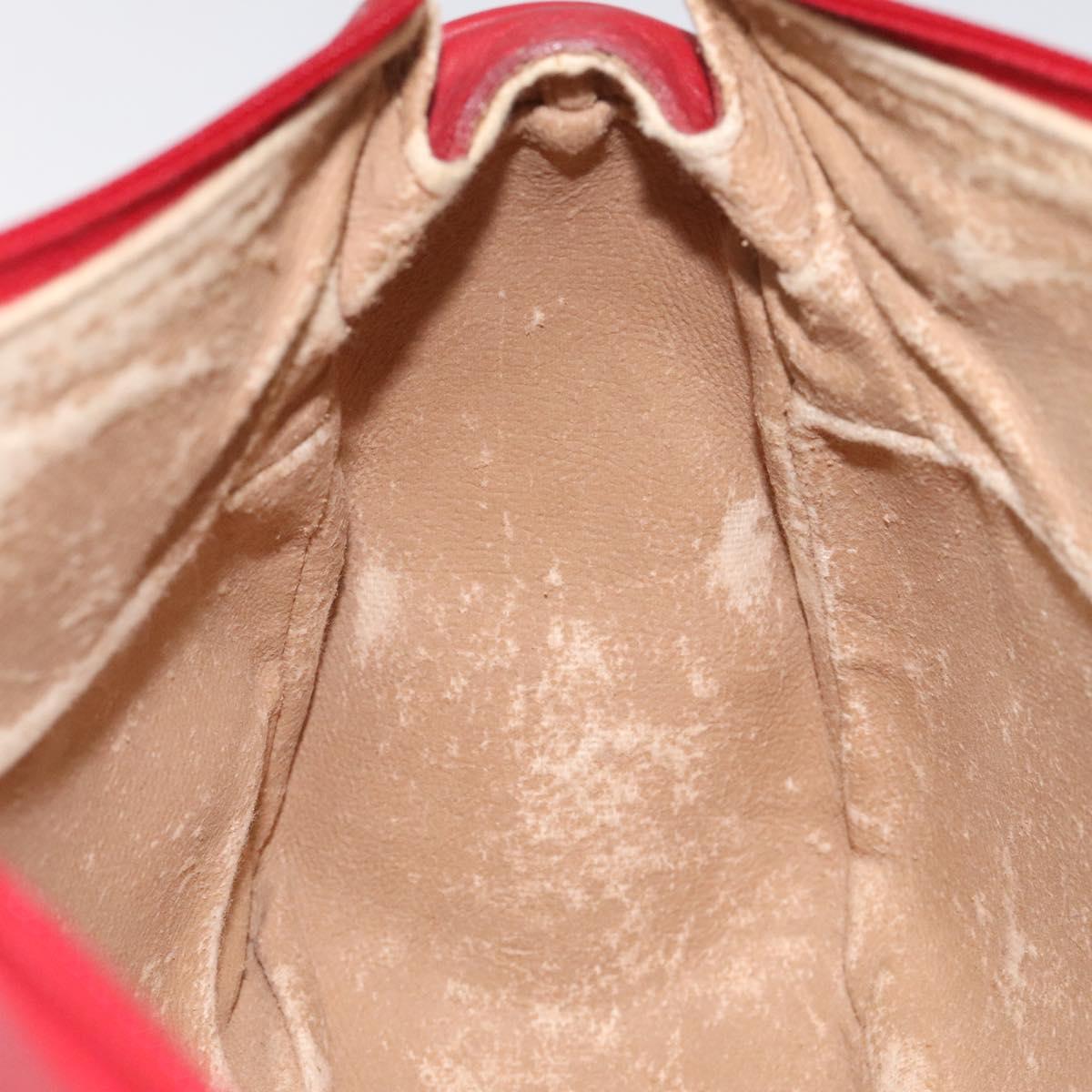 GUCCI Micro GG Supreme Shoulder Bag PVC Gold Red Auth BD174