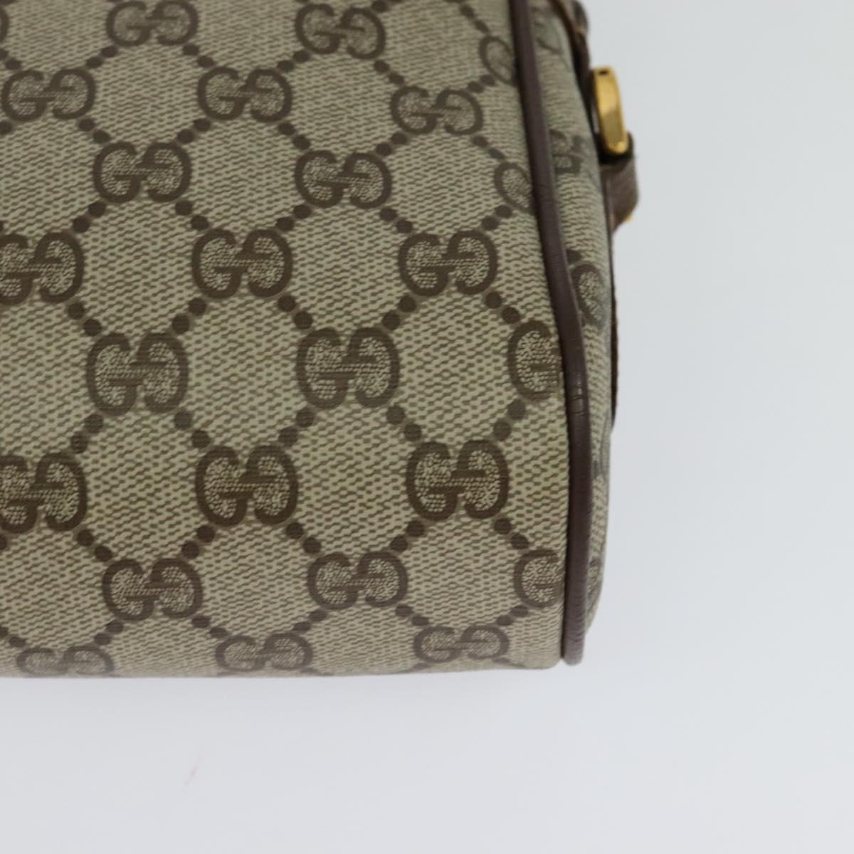 GUCCI GG Supreme Web Sherry Line Bag PVC 2way Beige Gold 56 02 087 Auth BD1741