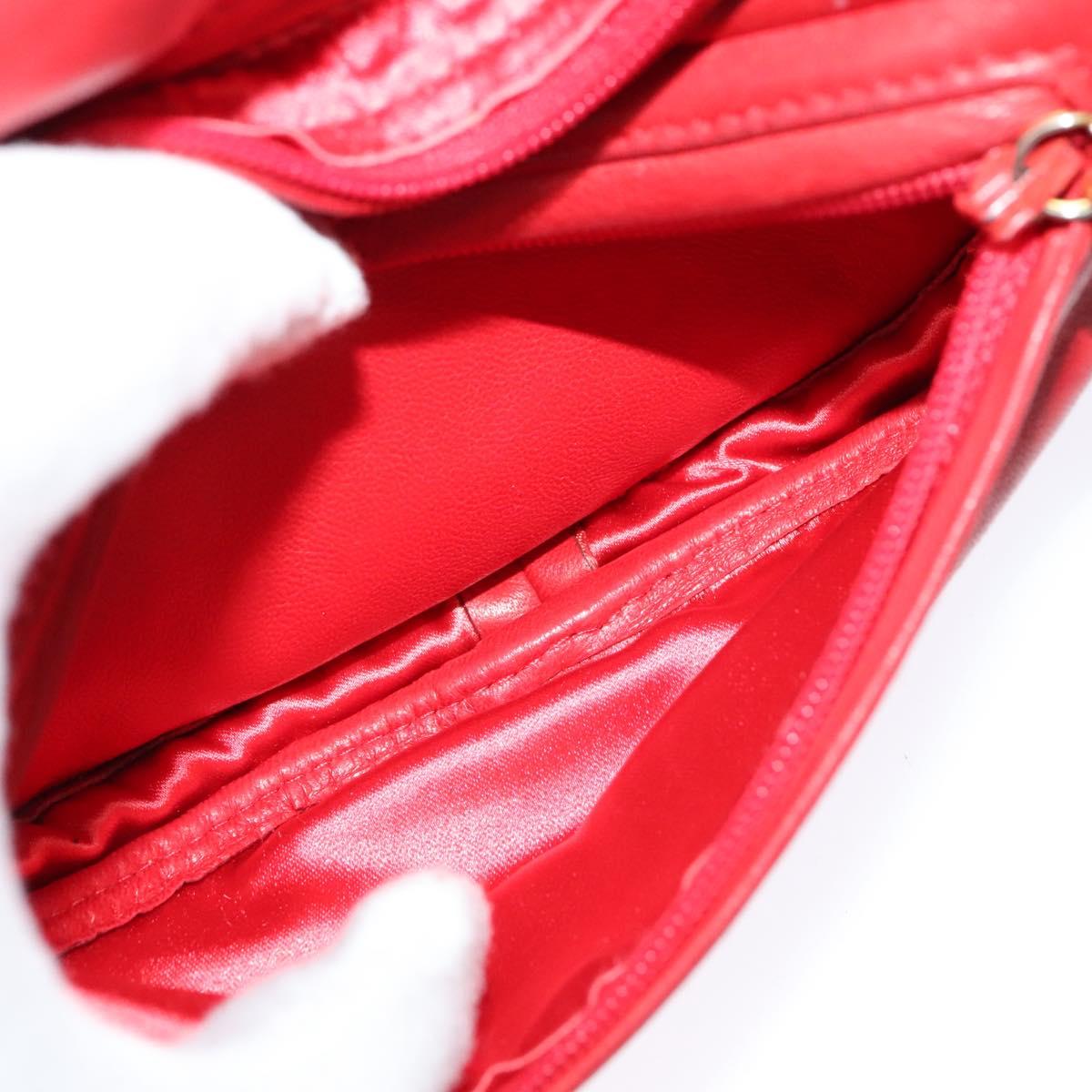 GUCCI Waist bag Leather Red Gold Auth BD1765