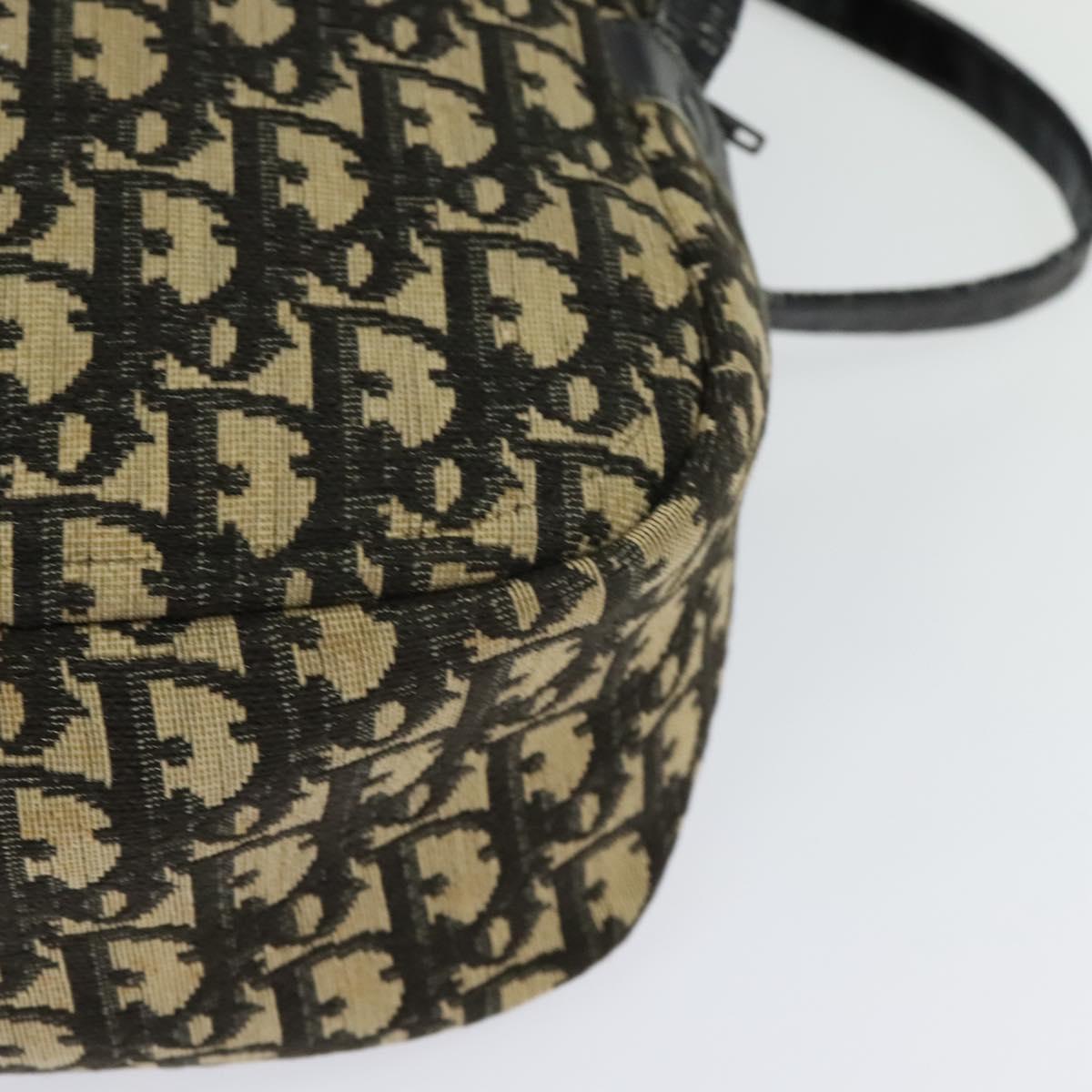 Christian Dior Trotter Canvas Shoulder Bag Black Auth BD1782