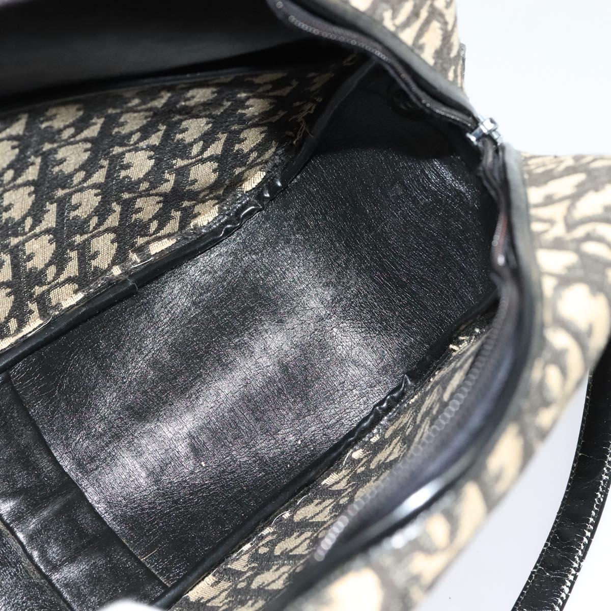 Christian Dior Trotter Canvas Shoulder Bag Black Auth BD1782