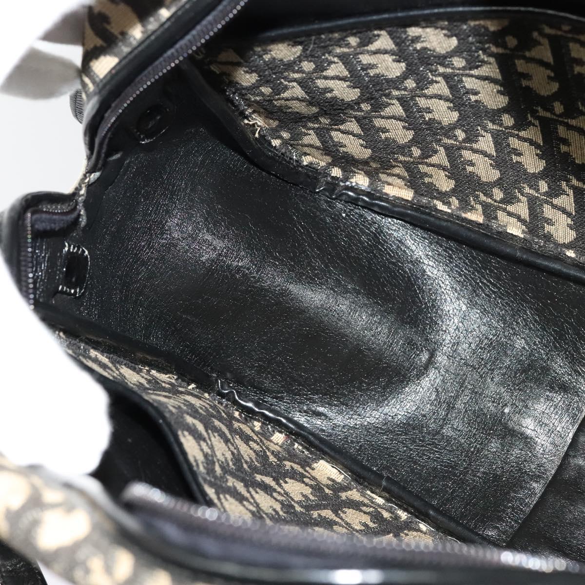 Christian Dior Trotter Canvas Shoulder Bag Black Auth BD1782
