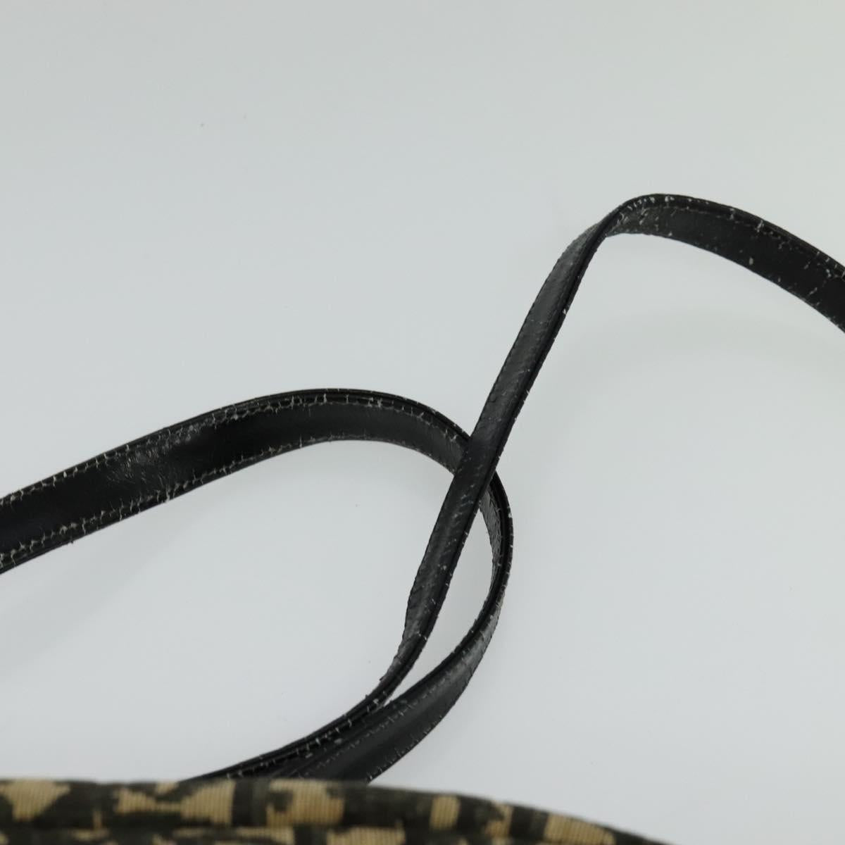 Christian Dior Trotter Canvas Shoulder Bag Black Auth BD1782