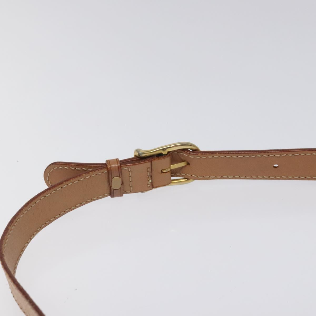 CELINE Macadam Canvas Shoulder Bag PVC Leather Brown Gold Auth BD184