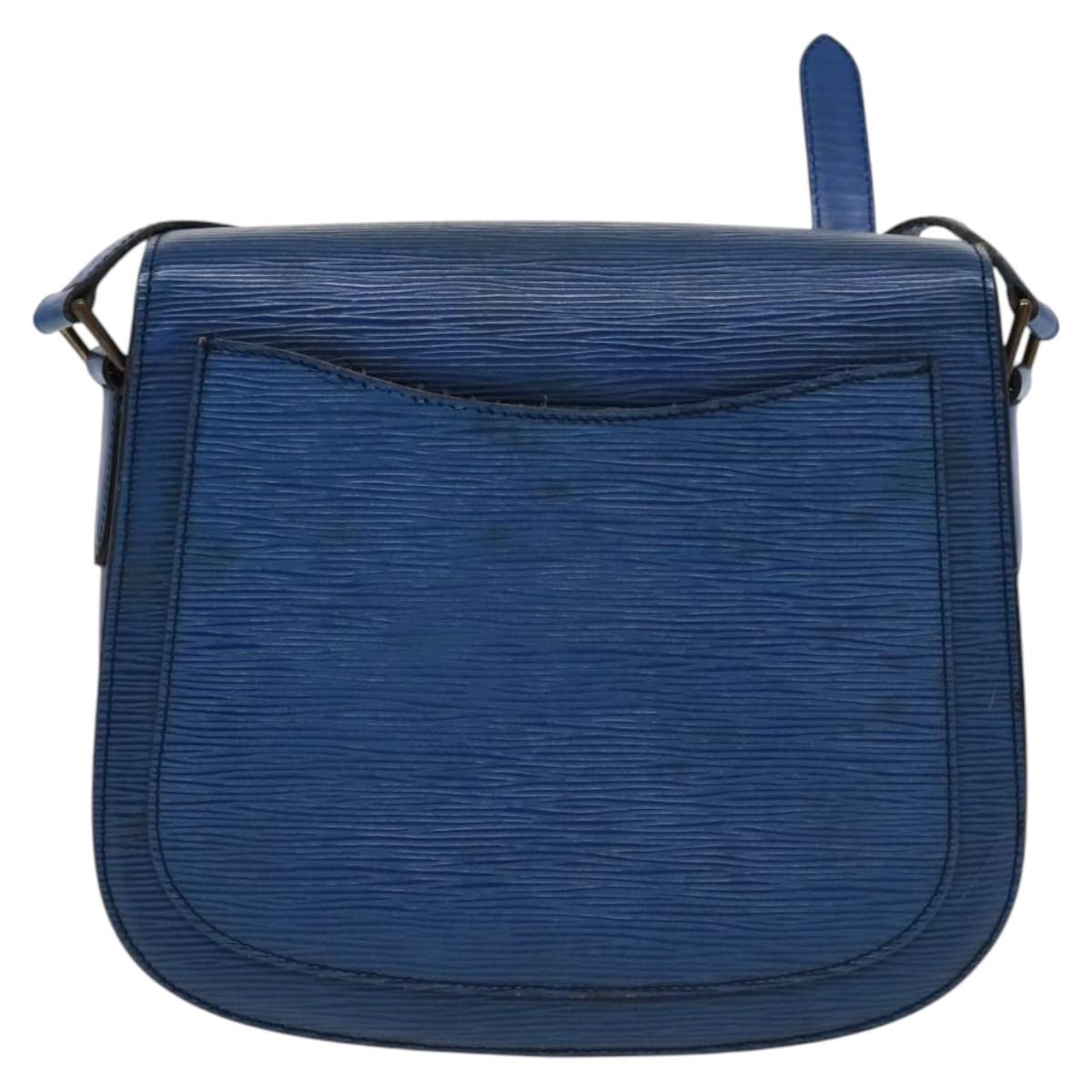 LOUIS VUITTON Epi Saint Cloud GM Shoulder Bag Toledo Blue M52195 LV Auth BD1841