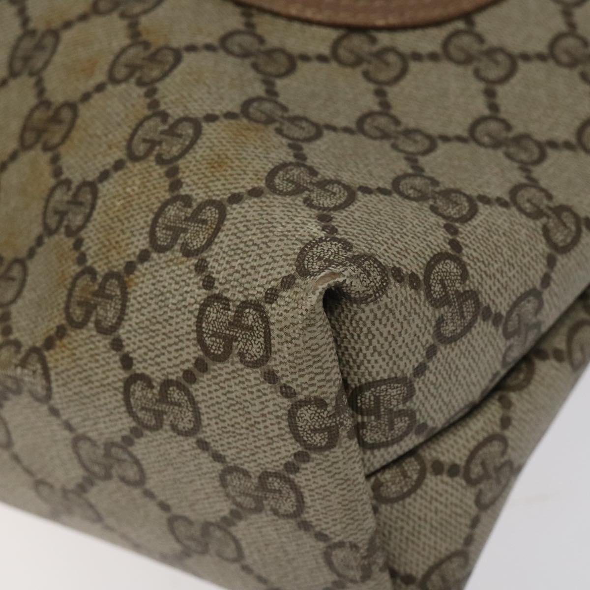 GUCCI GG Supreme Web Sherry Line Tote Bag PVC Beige Gold 39 02 003 Auth BD1863