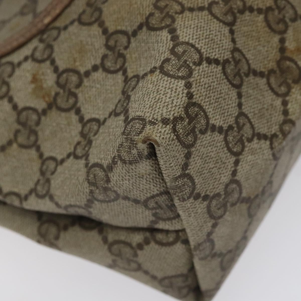 GUCCI GG Supreme Web Sherry Line Tote Bag PVC Beige Gold 39 02 003 Auth BD1863
