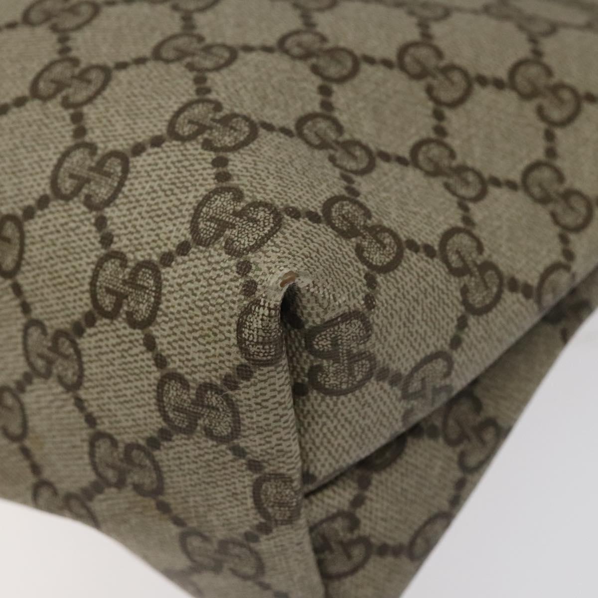 GUCCI GG Supreme Web Sherry Line Tote Bag PVC Beige Gold 39 02 003 Auth BD1863