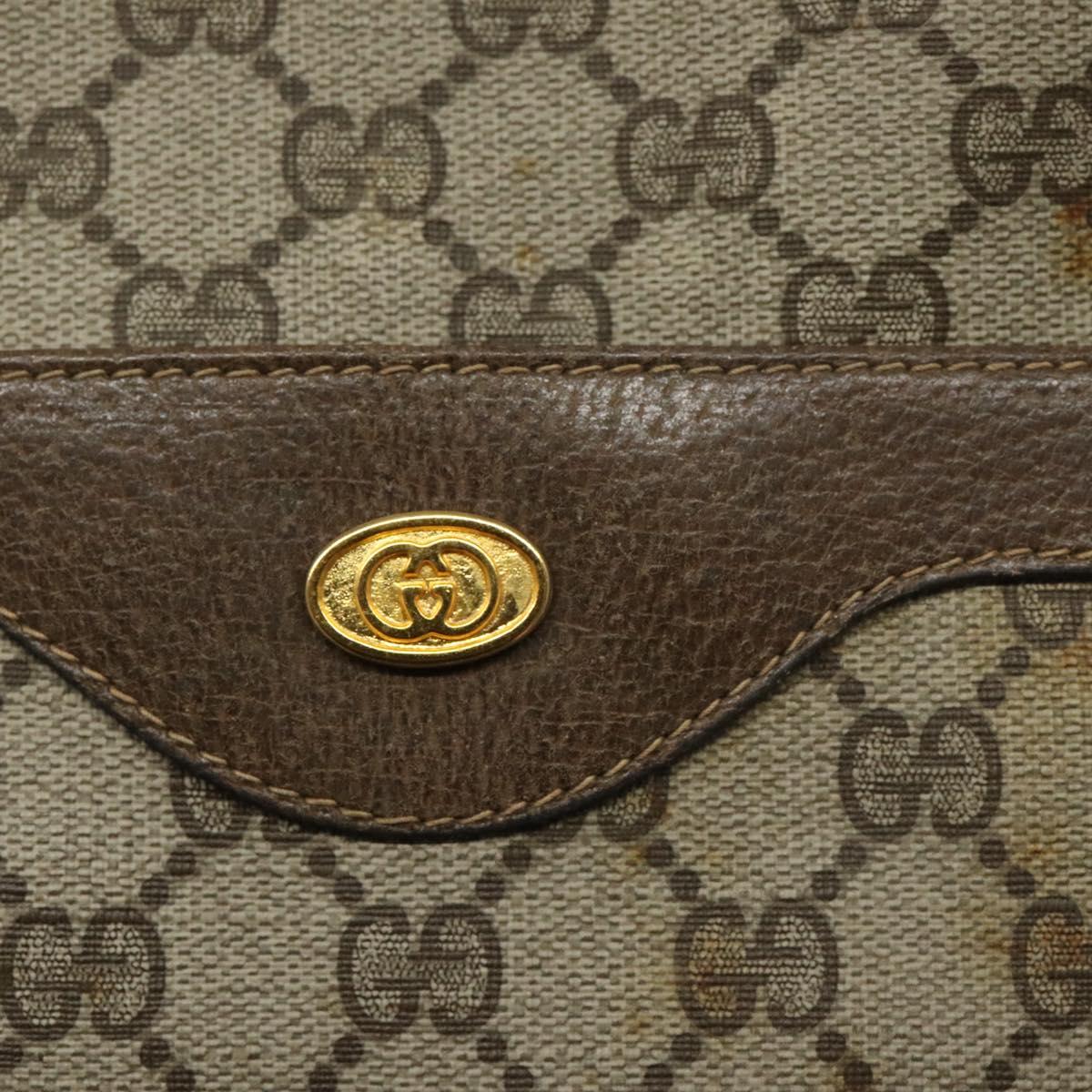 GUCCI GG Supreme Web Sherry Line Tote Bag PVC Beige Gold 39 02 003 Auth BD1863