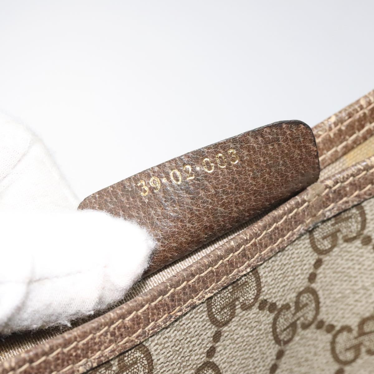 GUCCI GG Supreme Web Sherry Line Tote Bag PVC Beige Gold 39 02 003 Auth BD1863