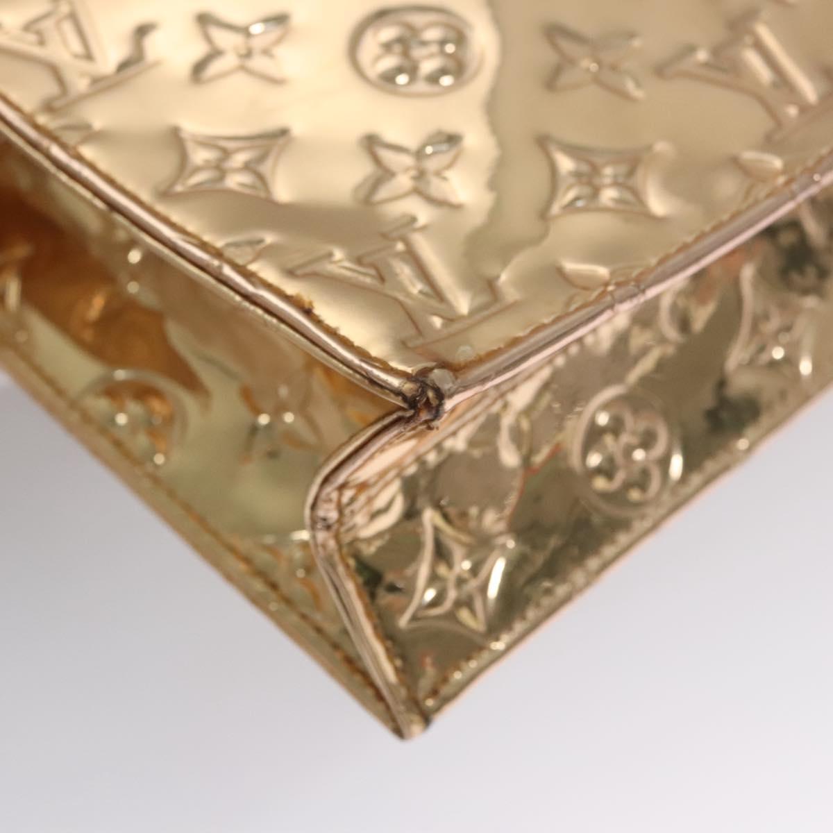 LOUIS VUITTON Monogram Miroir Sac Plat Hand Bag Gold Dore M40268 LV Auth BD186SAM