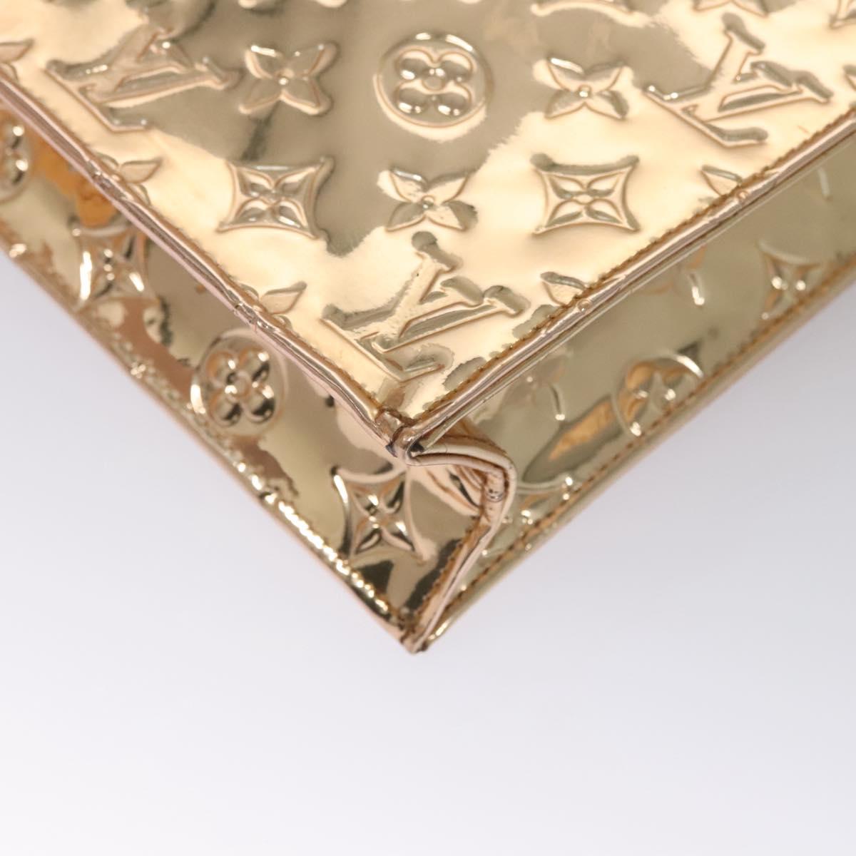 LOUIS VUITTON Monogram Miroir Sac Plat Hand Bag Gold Dore M40268 LV Auth BD186SAM