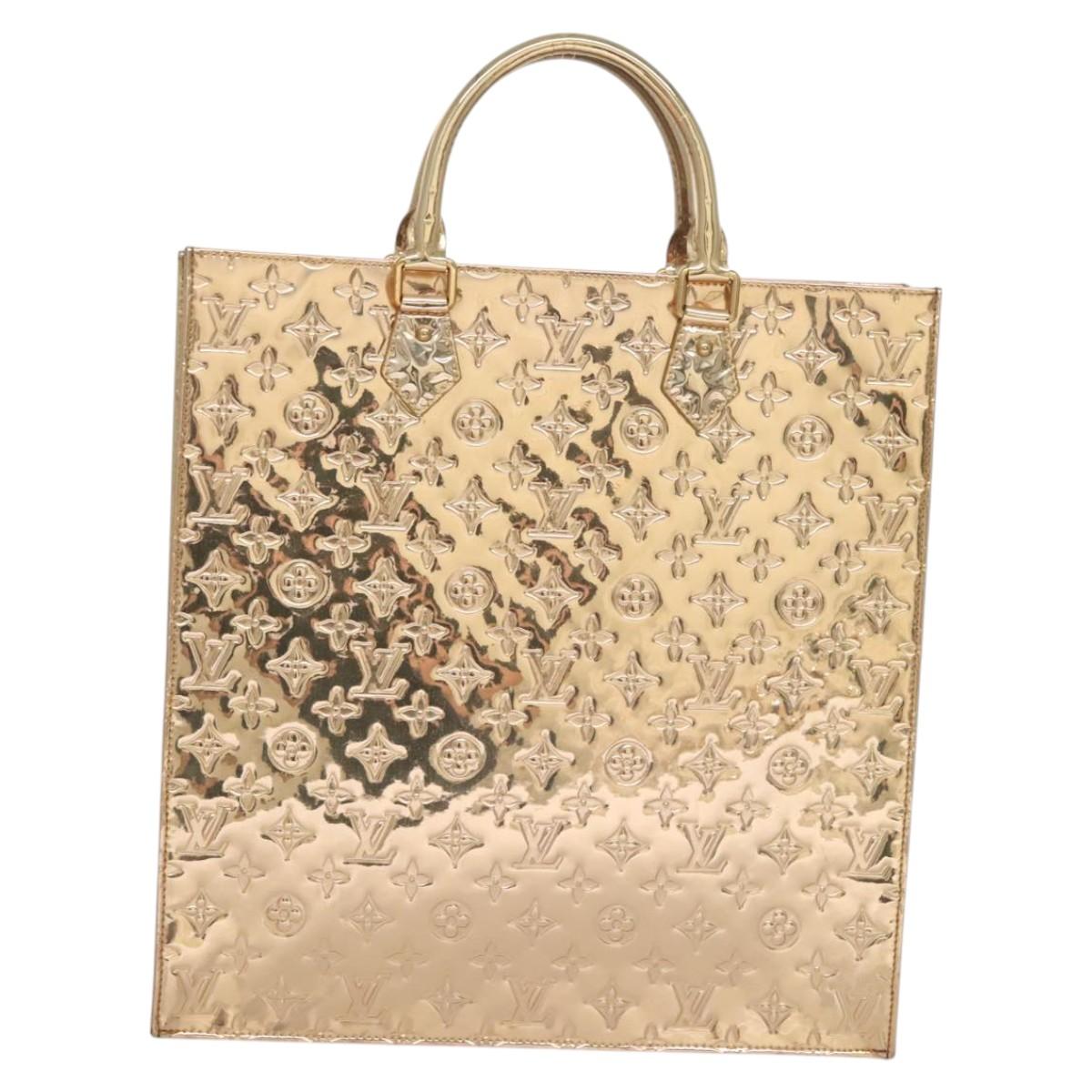 LOUIS VUITTON Monogram Miroir Sac Plat Hand Bag Gold Dore M40268 LV Auth BD186SAM