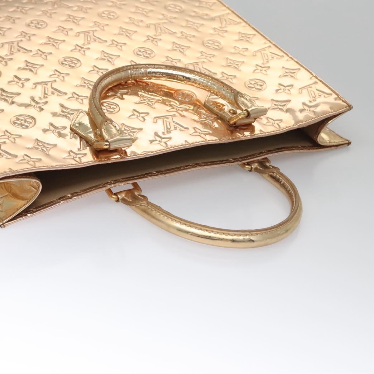 LOUIS VUITTON Monogram Miroir Sac Plat Hand Bag Gold Dore M40268 LV Auth BD186SAM