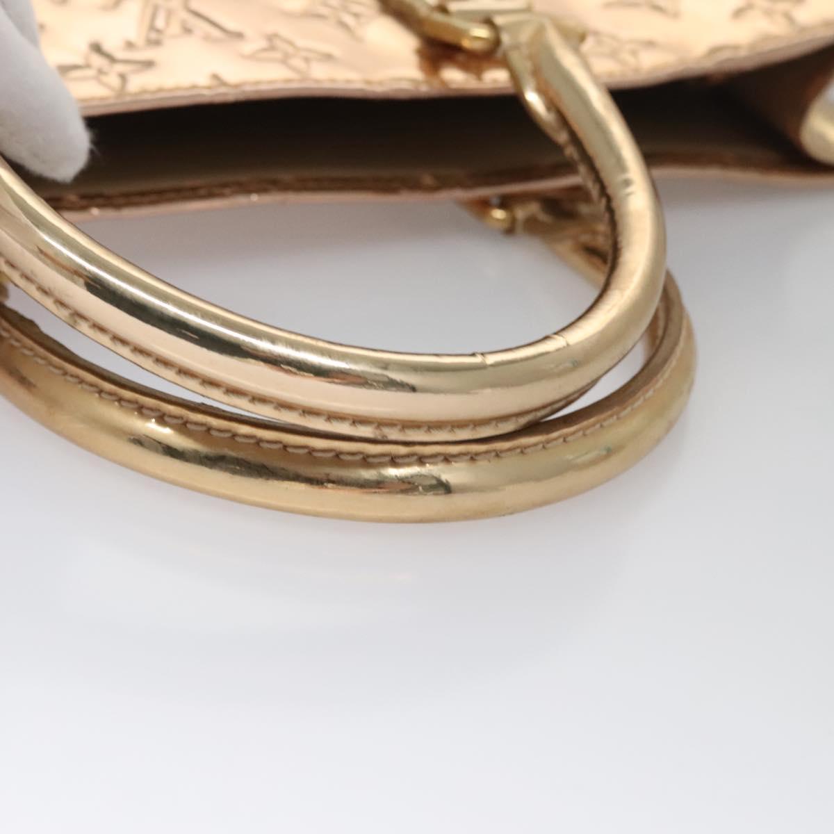 LOUIS VUITTON Monogram Miroir Sac Plat Hand Bag Gold Dore M40268 LV Auth BD186SAM