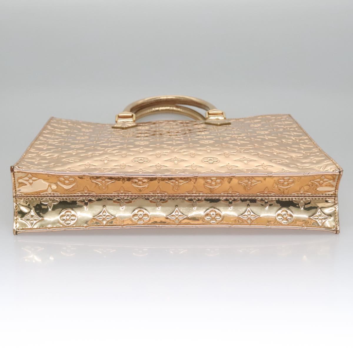LOUIS VUITTON Monogram Miroir Sac Plat Hand Bag Gold Dore M40268 LV Auth BD186SAM
