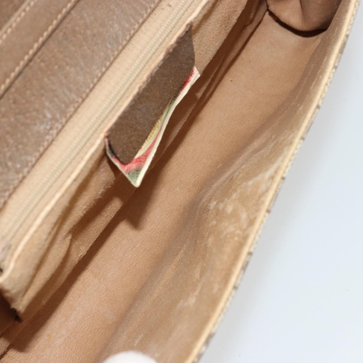 GUCCI GG Supreme Shoulder Bag PVC Beige Gold Auth BD1873