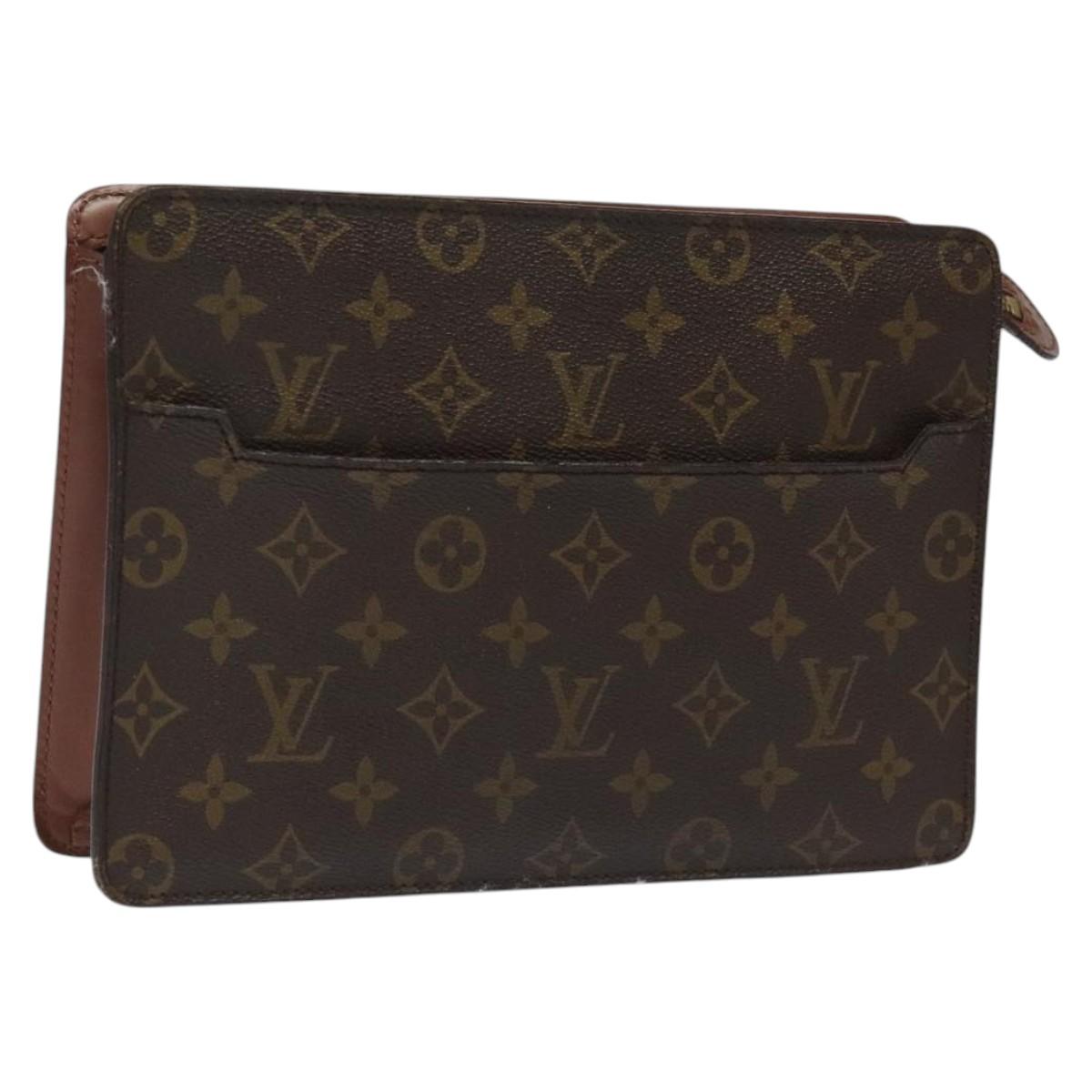 LOUIS VUITTON Monogram Pochette Homme Clutch Bag M51795 LV Auth BD1880