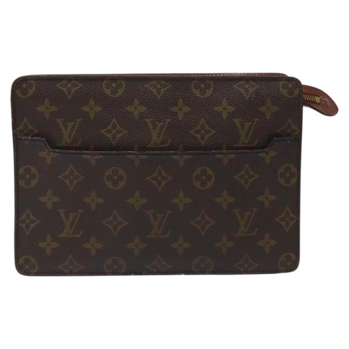 LOUIS VUITTON Monogram Pochette Homme Clutch Bag M51795 LV Auth BD1880