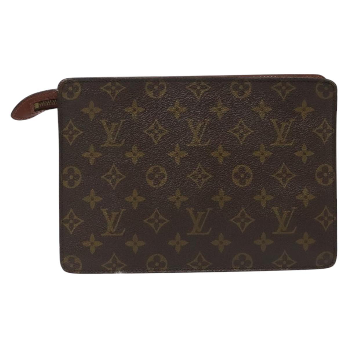 LOUIS VUITTON Monogram Pochette Homme Clutch Bag M51795 LV Auth BD1880