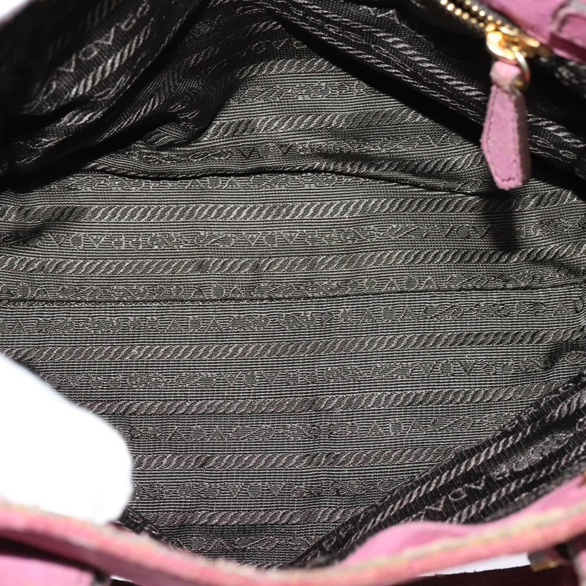 PRADA Hand Bag Suede Pink Auth BD1884