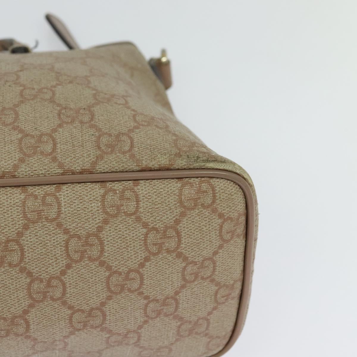GUCCI GG Supreme Hand Bag PVC 2way Pink 353440 Auth BD1945
