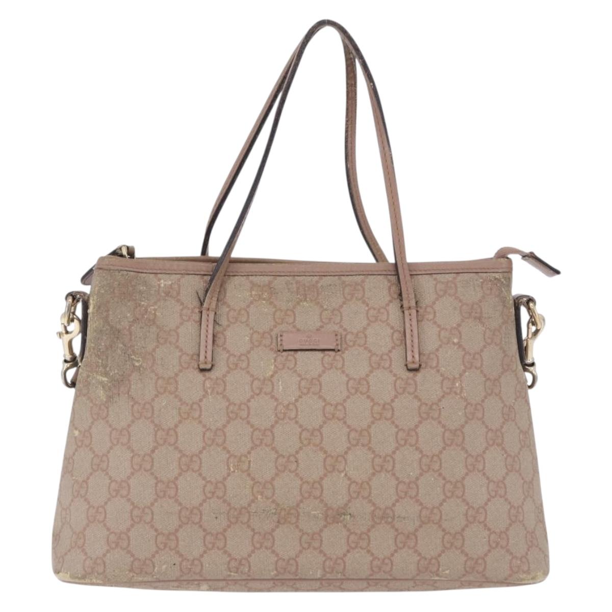 GUCCI GG Supreme Hand Bag PVC 2way Pink 353440 Auth BD1945