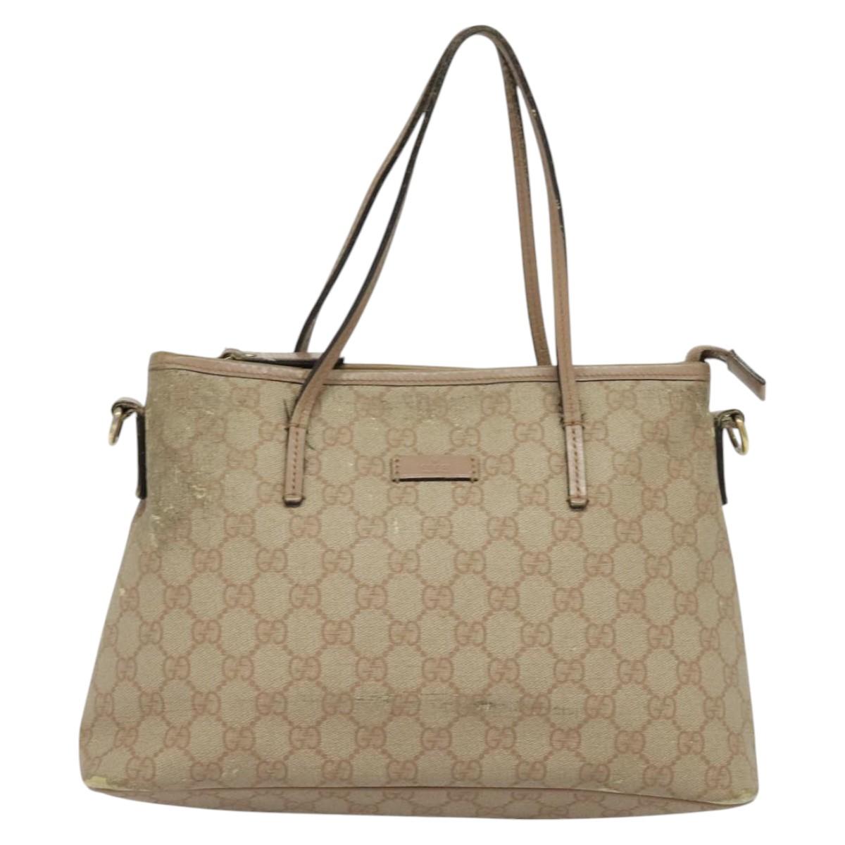 GUCCI GG Supreme Hand Bag PVC 2way Pink 353440 Auth BD1945