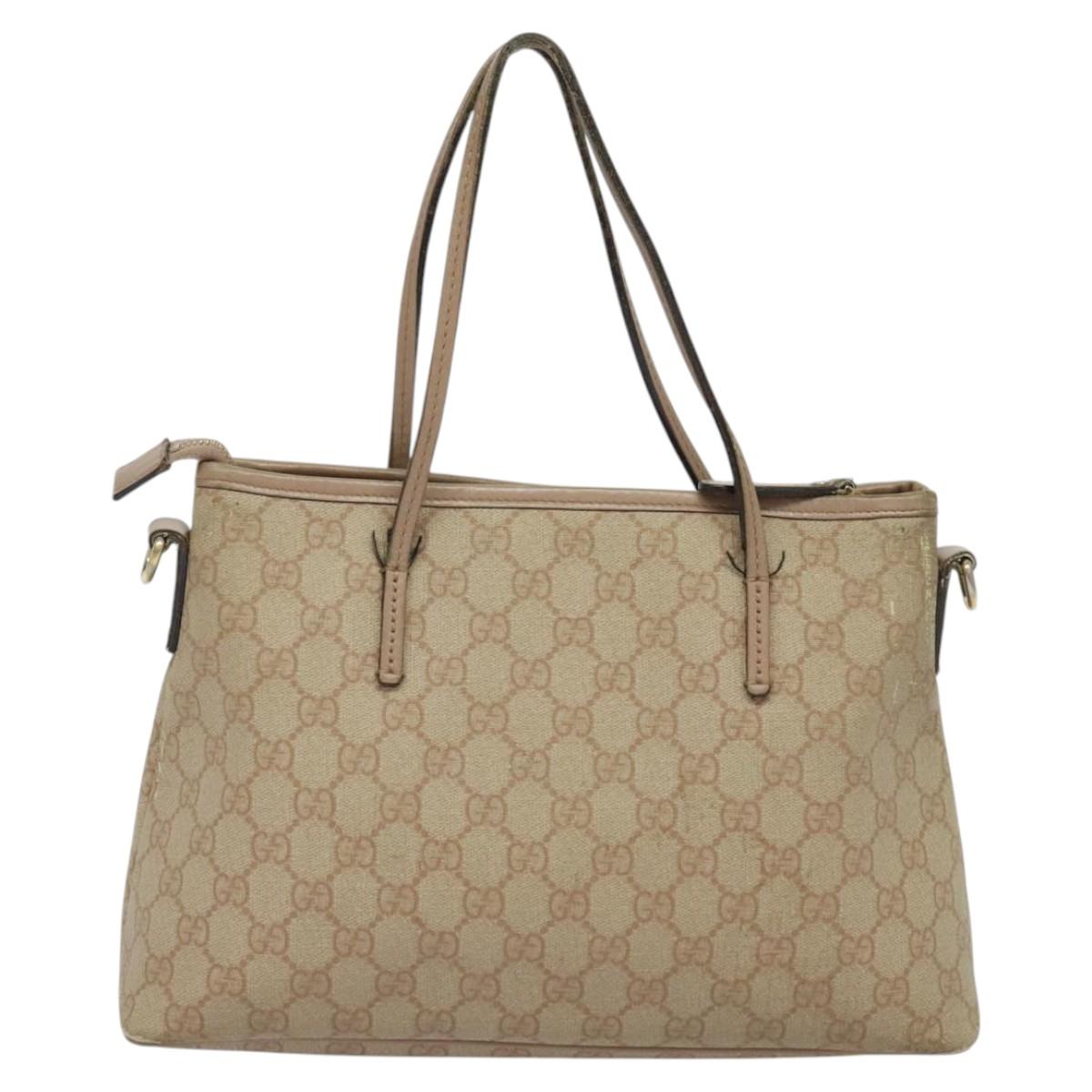 GUCCI GG Supreme Hand Bag PVC 2way Pink 353440 Auth BD1945