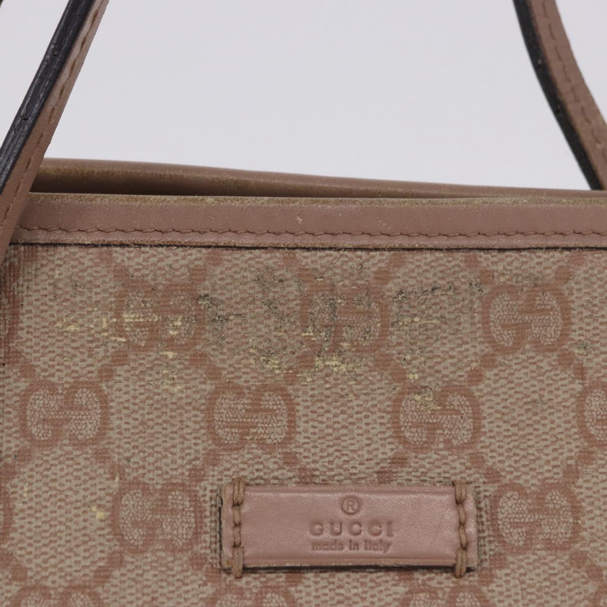 GUCCI GG Supreme Hand Bag PVC 2way Pink 353440 Auth BD1945